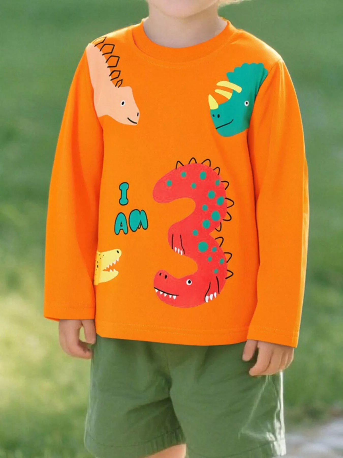 Children's Dinosaur Print Long Sleeve T-Shirt 