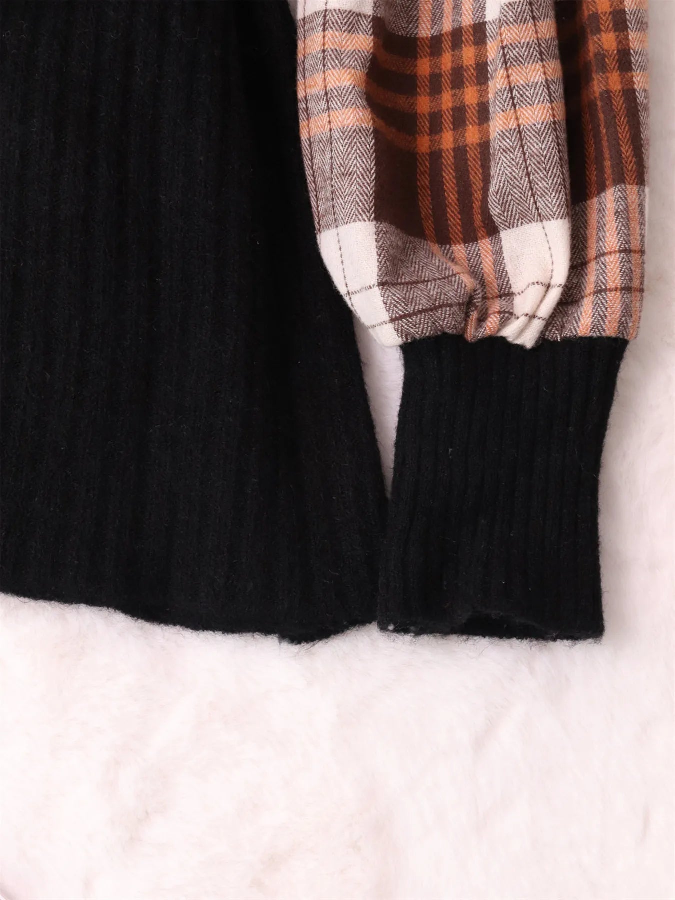 Plaid Long Sleeve Sweater Dress 