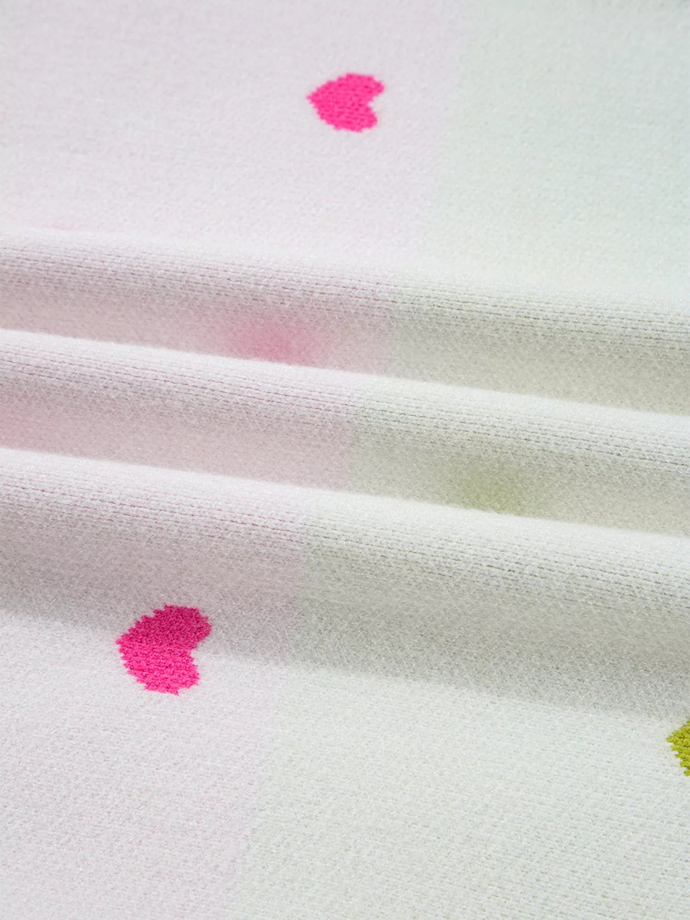 Multicolour Heart Pattern Dropped Shoulder Sweater 