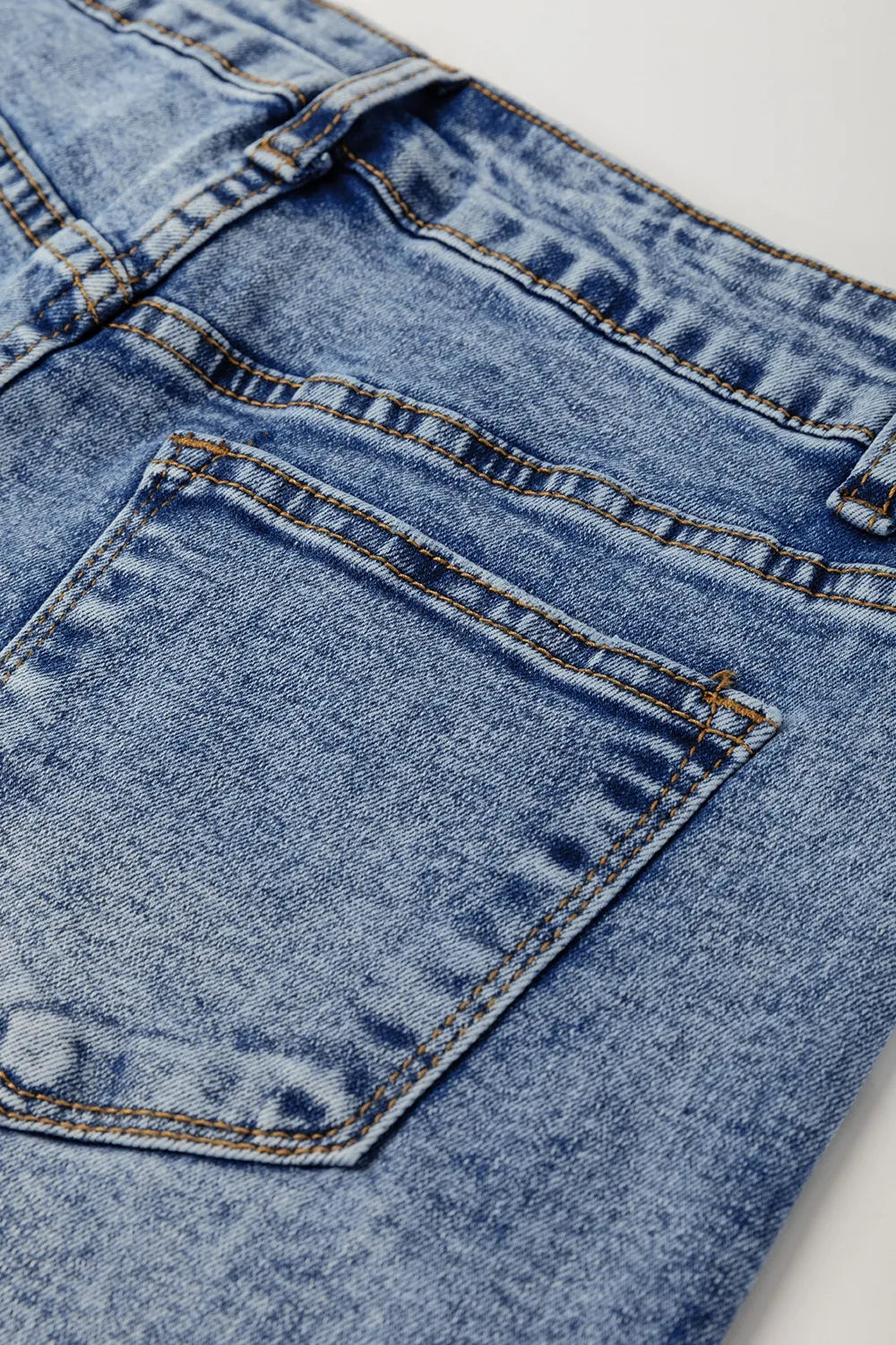 High-Waisted Wide-Leg Cuffed Jeans 