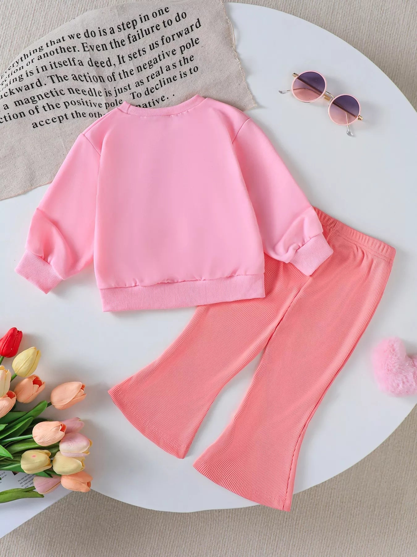 Children's Halloween Graphic Sweatshirt and Flare Pants Set 