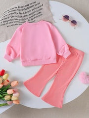 Children's Halloween Graphic Sweatshirt and Flare Pants Set 