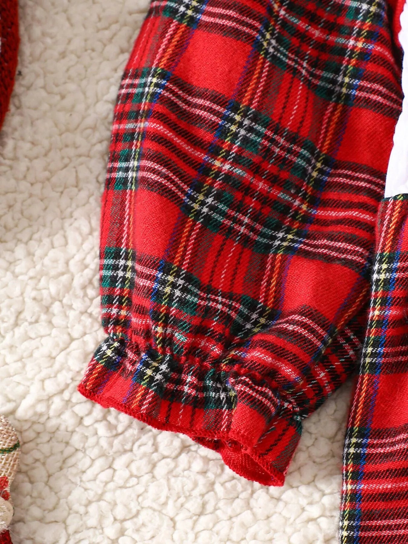 Children's Christmas Plaid Embroidered Smocked Dress 