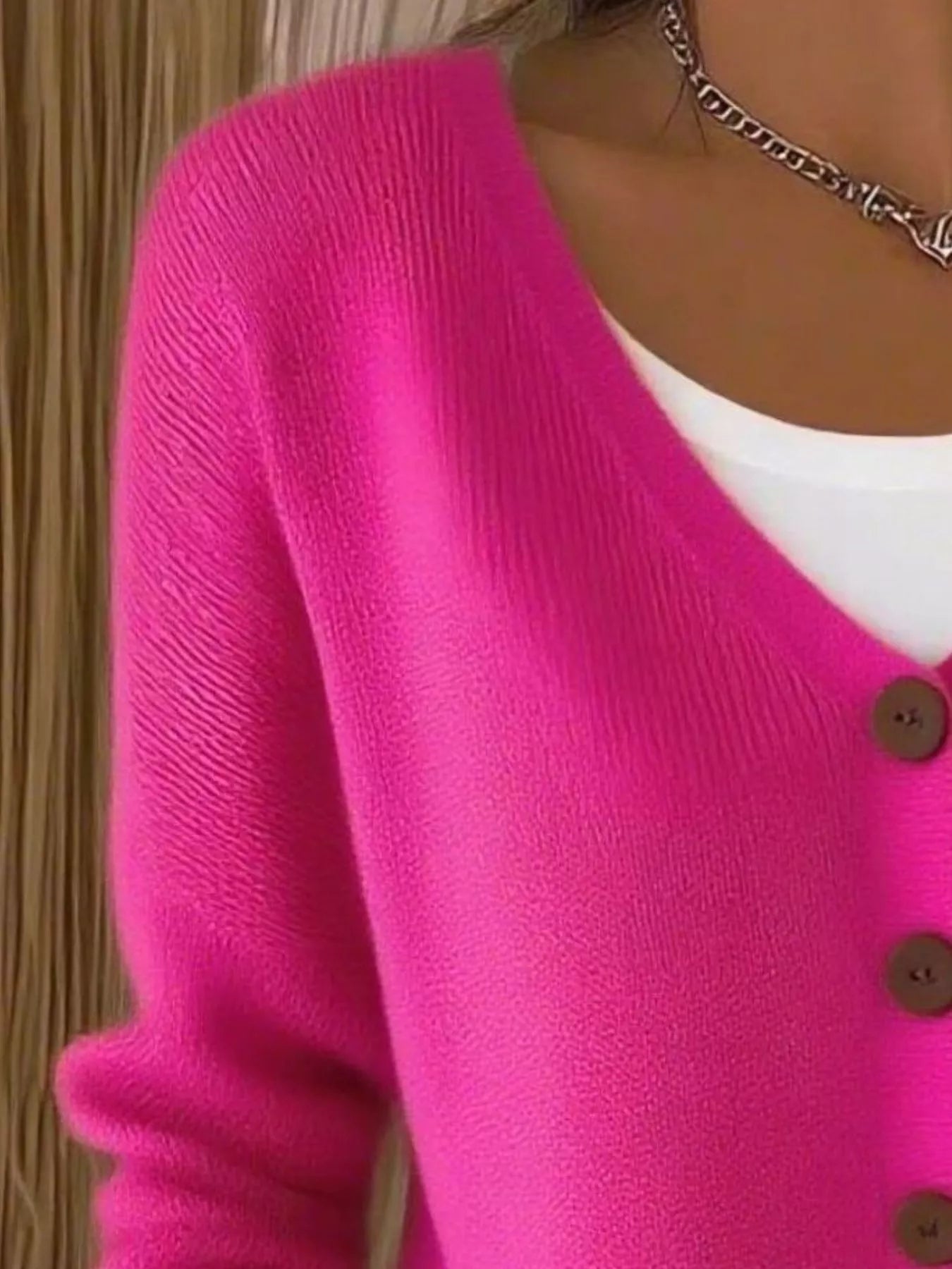 Full Size V-Neck Button-Down Knit Cardigan Plus Size 