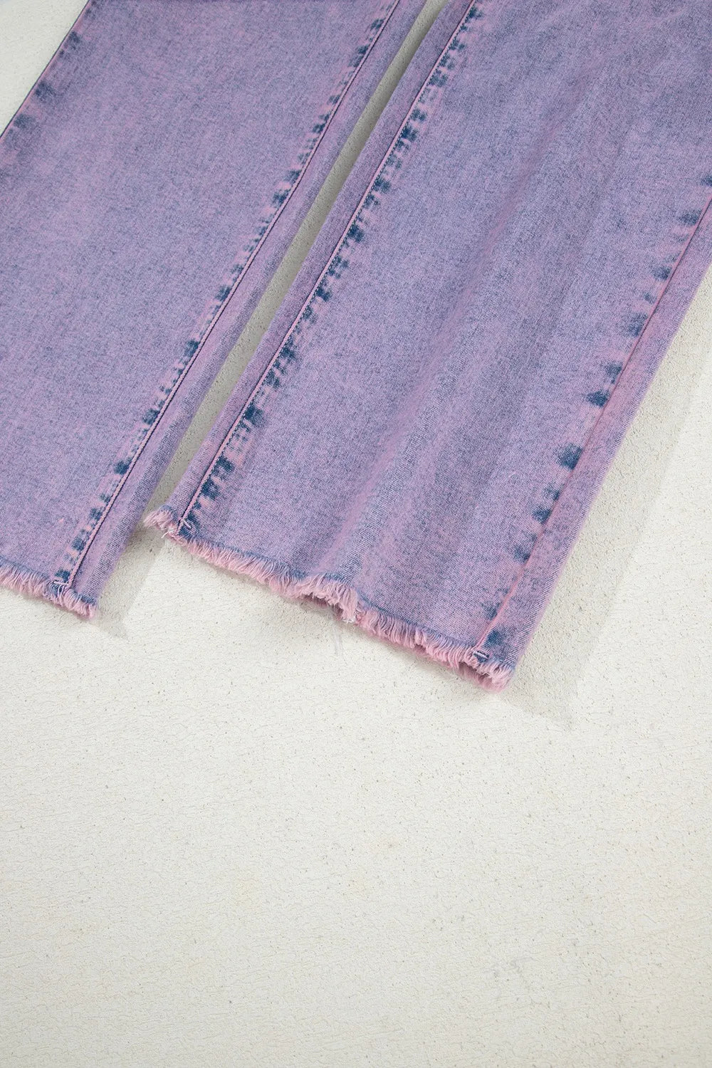 Washed Raw Hem Cropped Jeans 