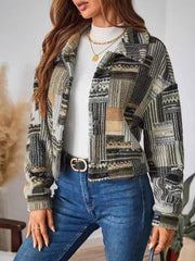 Button-Up Dropped Shoulder Jacket 