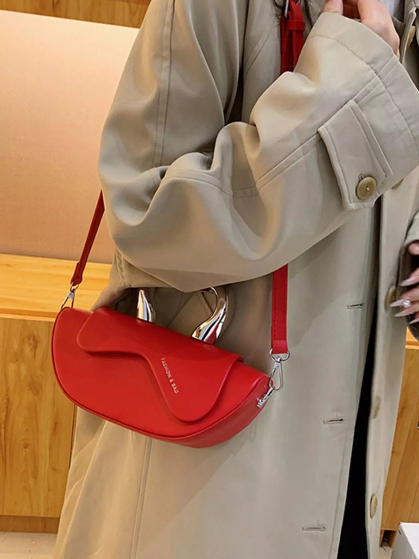 Half-Moon Crossbody Bag with Handle 