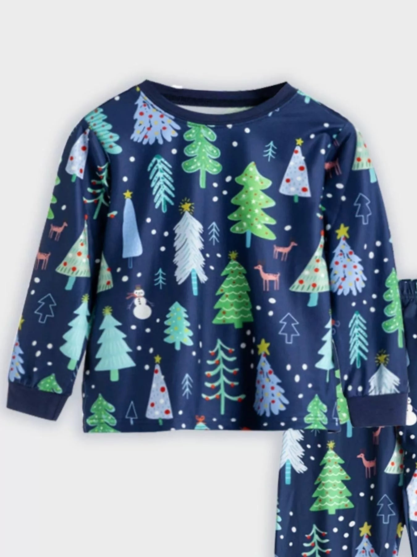 Children's Christmas Tree Print Pajama Set 
