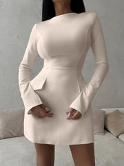 Long Sleeve Bodycon Mini Dress with Pockets 