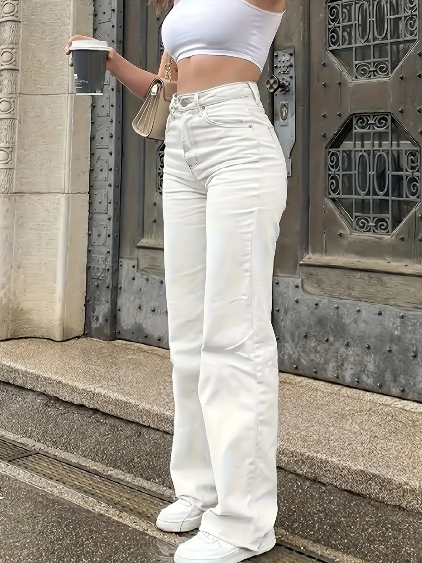 High-Waisted Wide Leg Jeans 