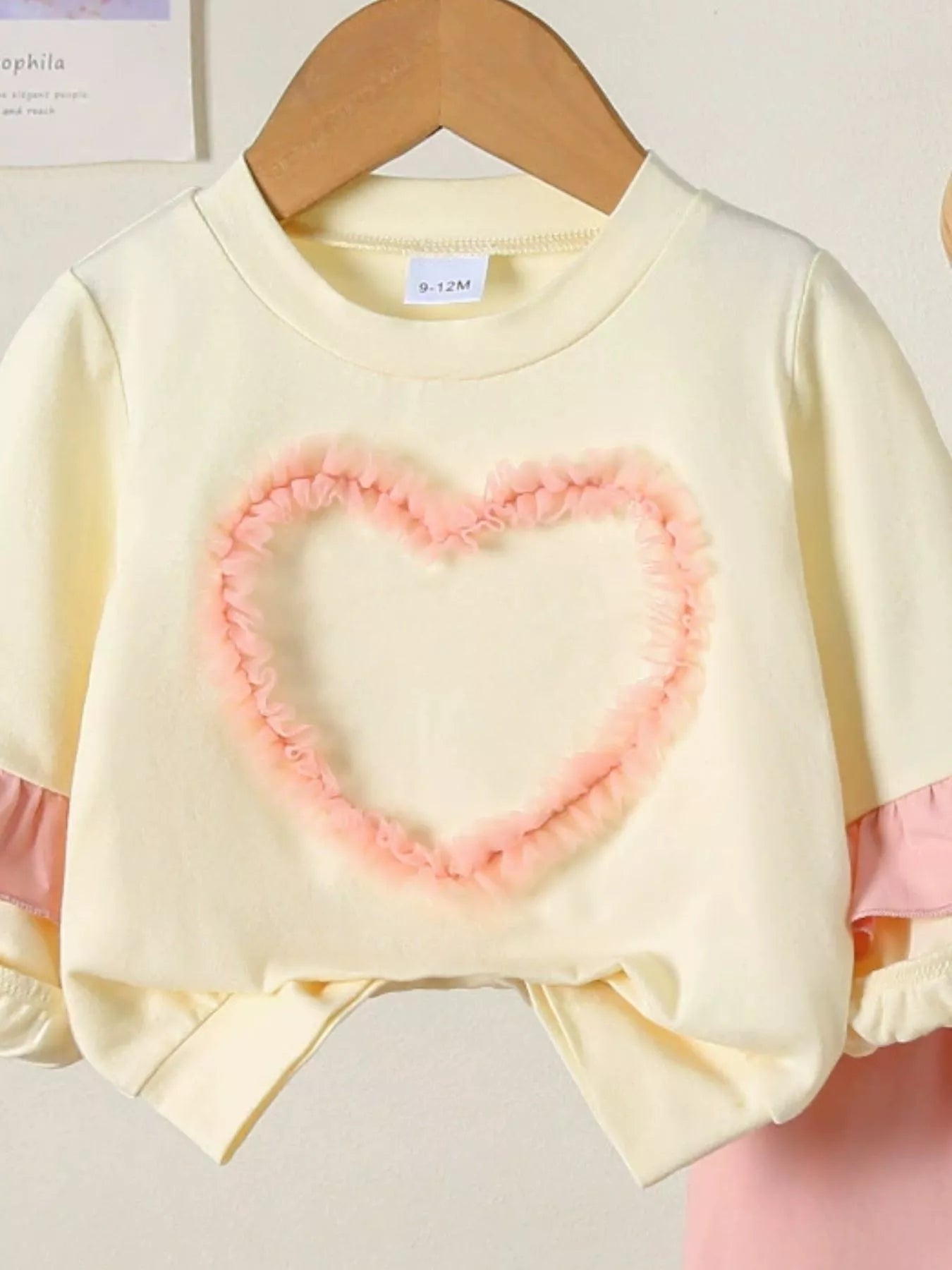 Children's Flower Long Sleeve Top and Pants Set 