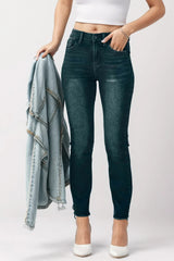 Mid-Rise Waist Skinny Jeans with Pockets 