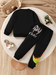 Children's Dinosaur Graphic Sweatshirt and Pants Set 