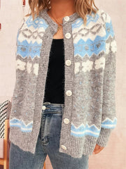 Ribbed Button Down Knit Cardigan 
