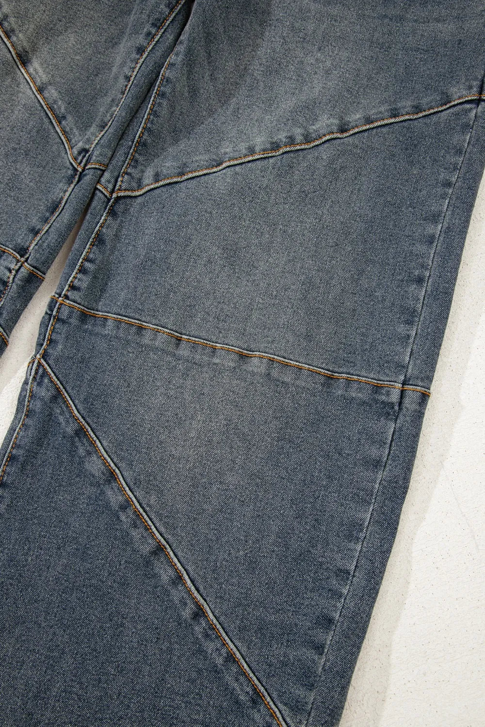 Exposed Stitching Loose Straight High Waist Jeans 