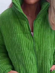 Full Size Zip Up Turtleneck Long Sleeve Winter Coat Plus Size 