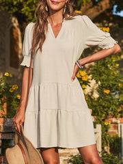 Johnny Collar Short Sleeve Mini Dress 