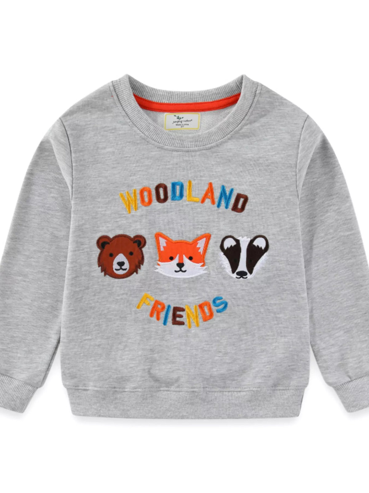 Children's Woodland Friends Embroidered Crewneck Sweatshirt 