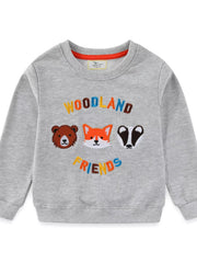 Children's Woodland Friends Embroidered Crewneck Sweatshirt 