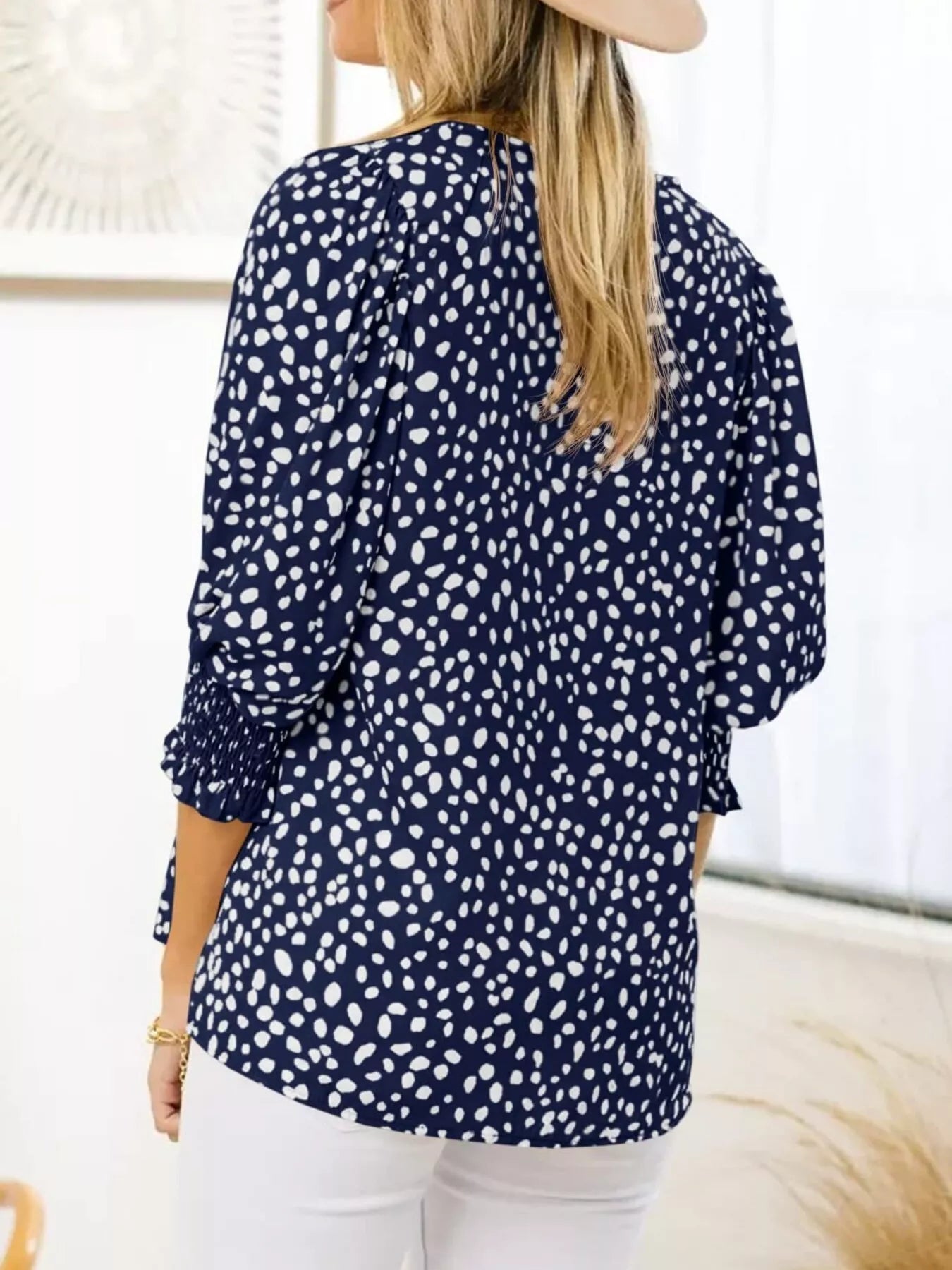 Animal Print Half Sleeve Blouse 