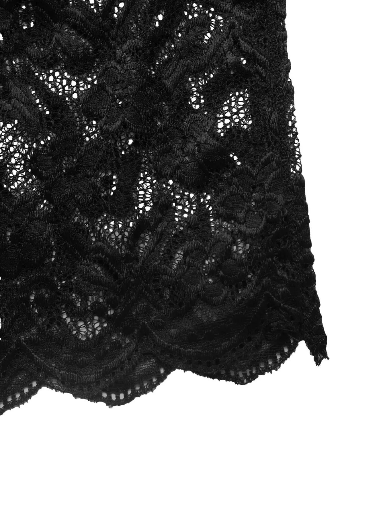 Lace Detail Button-Front Midi Shirt Dress 