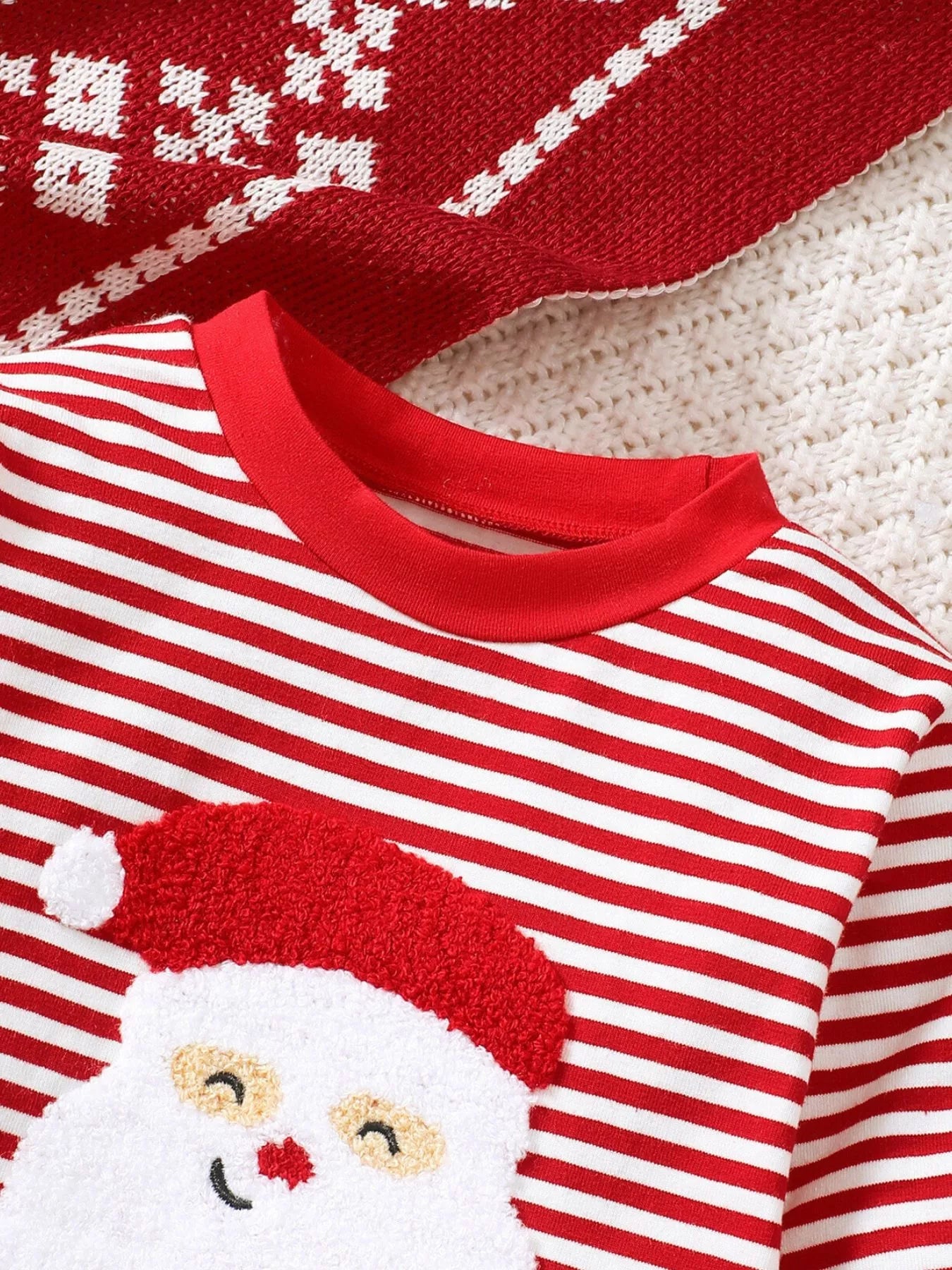 Children's Christmas Santa Striped Pajama Set 