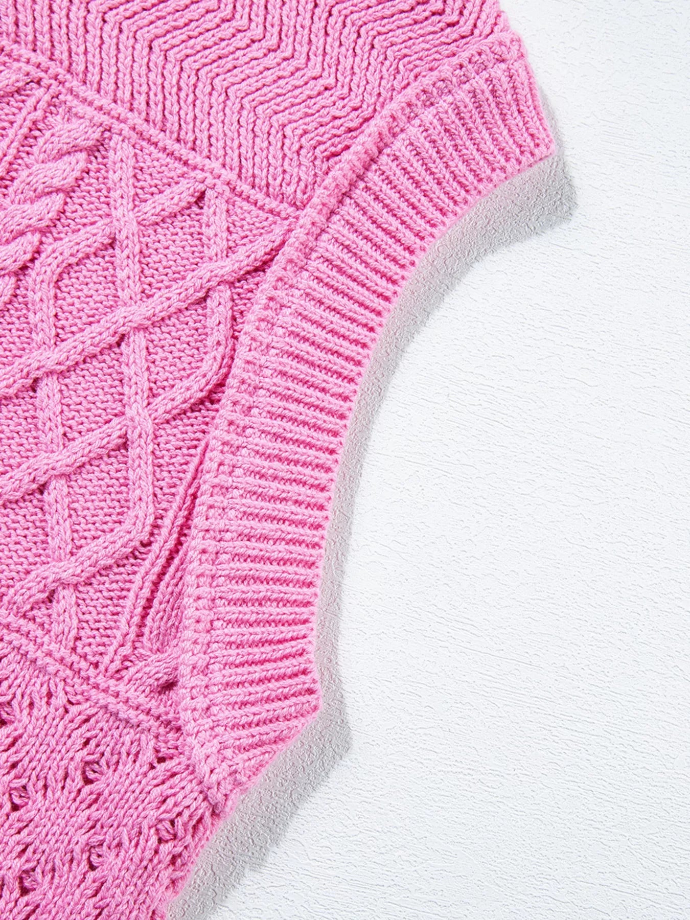 Cable Knit Dolman Sweater Vest 