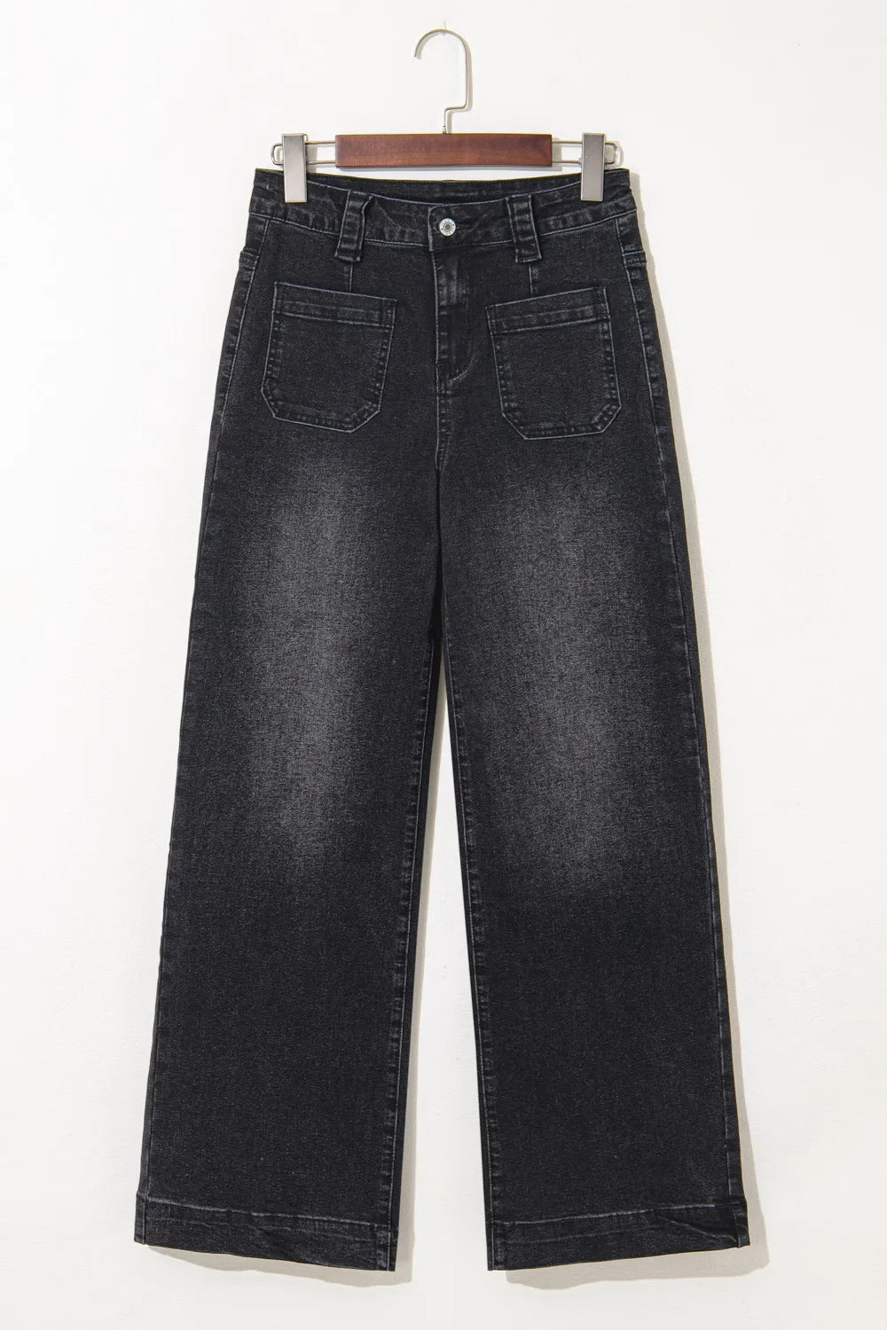 Wide Leg Pocketed High Waist Jeans 