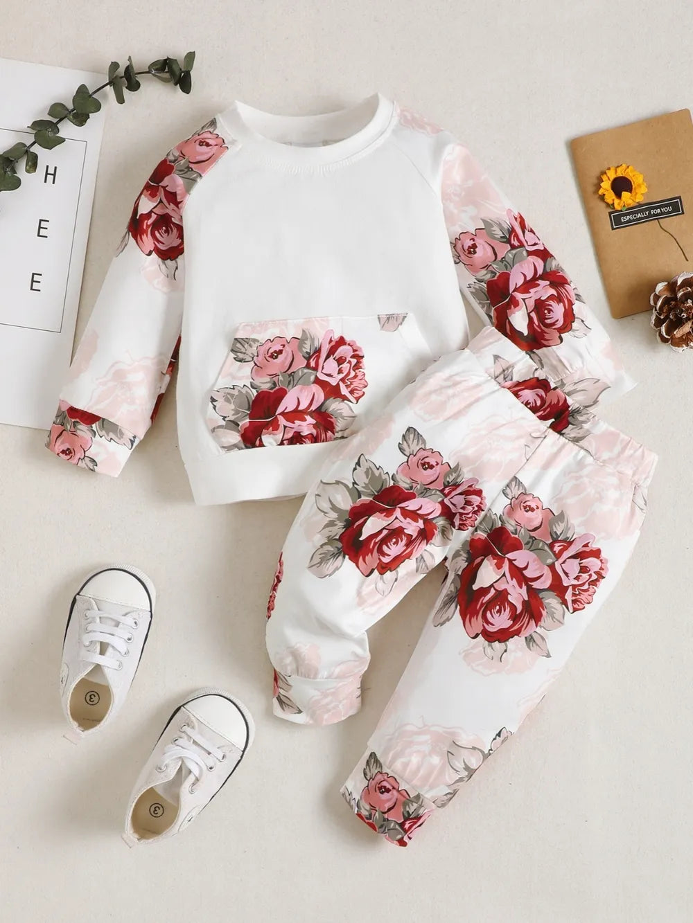 Children's Floral Top and Pants Set 