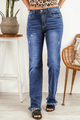 Ripped Frayed Hem Jeans 