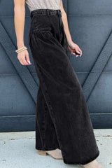 High Rise Wide Leg Jeans with Pockets 