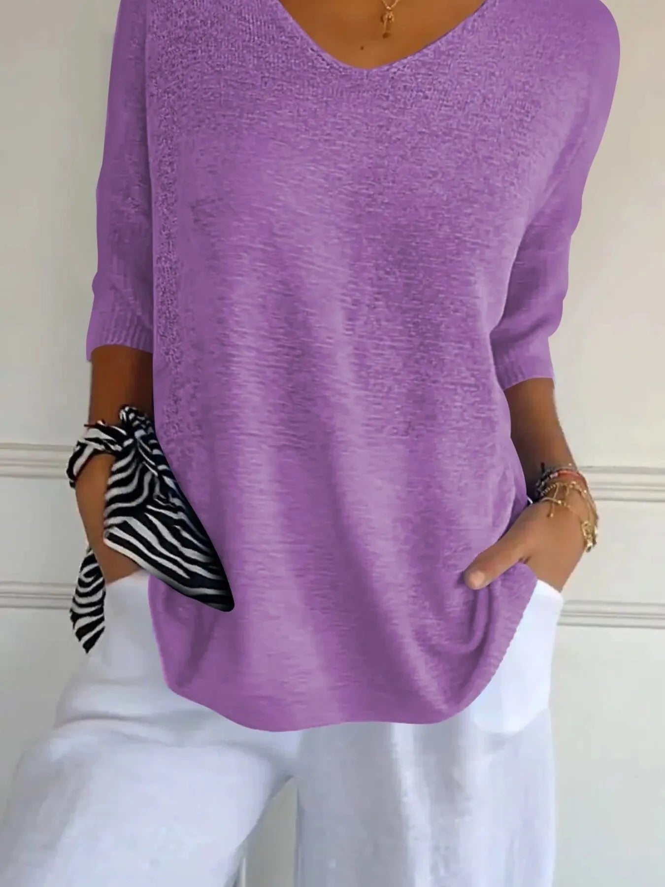Full Size Relaxed Fit Ribbed Hem Sweater Plus Size 