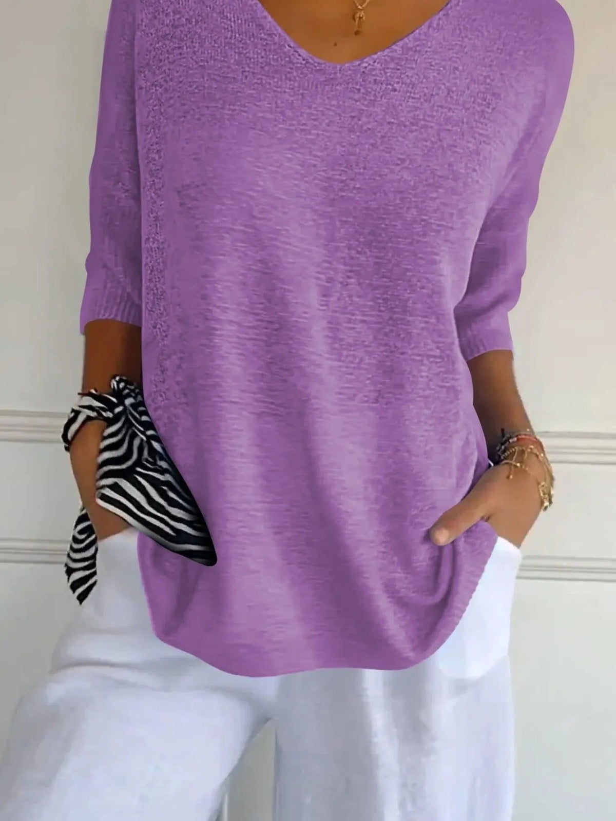 Full Size Relaxed Fit Ribbed Hem Sweater Plus Size 
