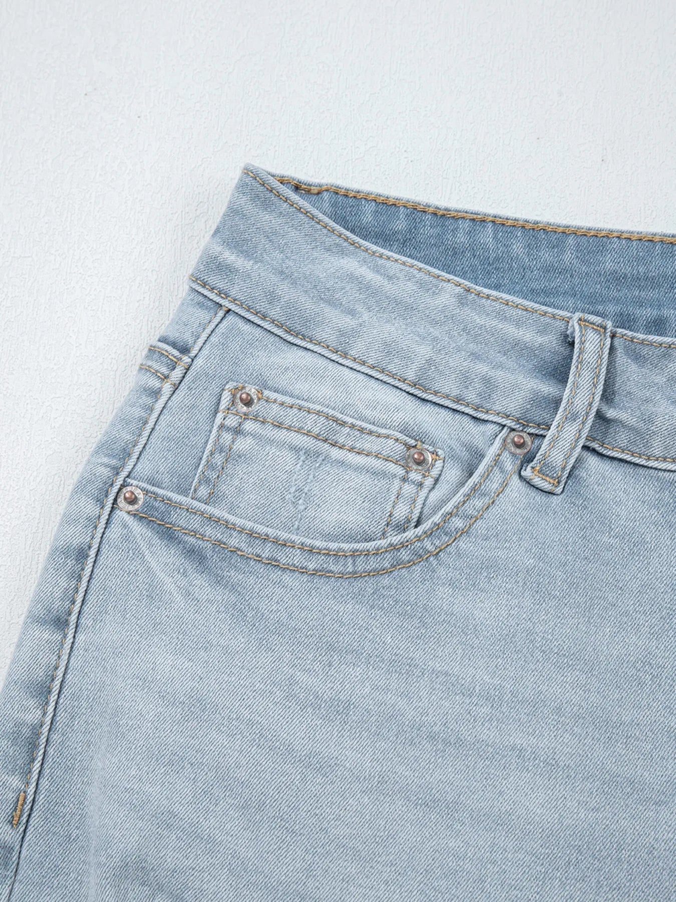 Mid Rise Ankle-Length Distressed Skinny Jeans 