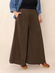 Plus Size Wide Leg Pants with Pockets 