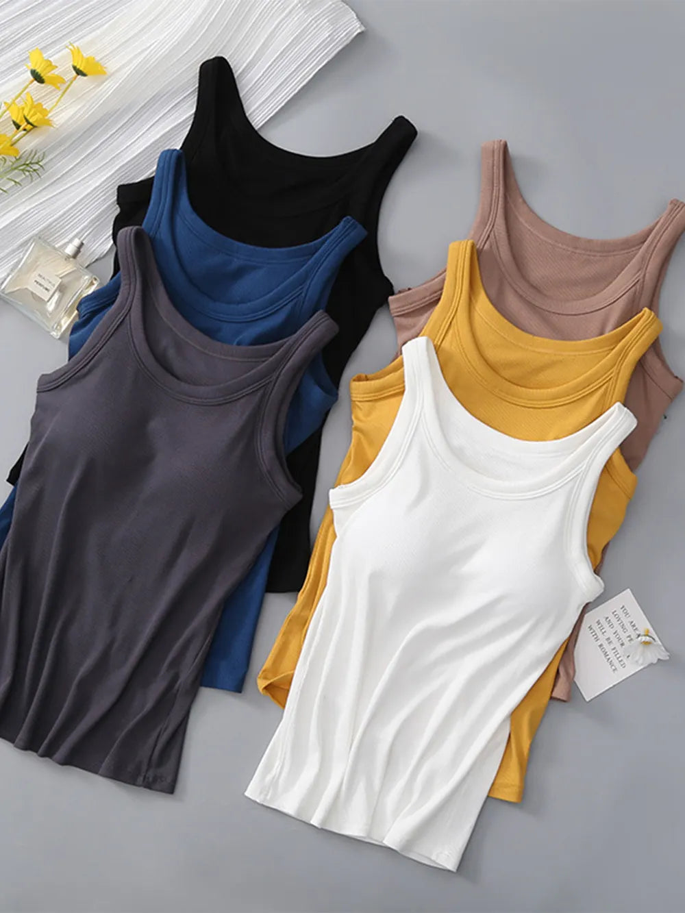 Round Neck Tank with Bra 