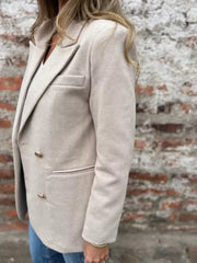 Full Size Double Breasted Long Sleeve Blazer Plus Size 