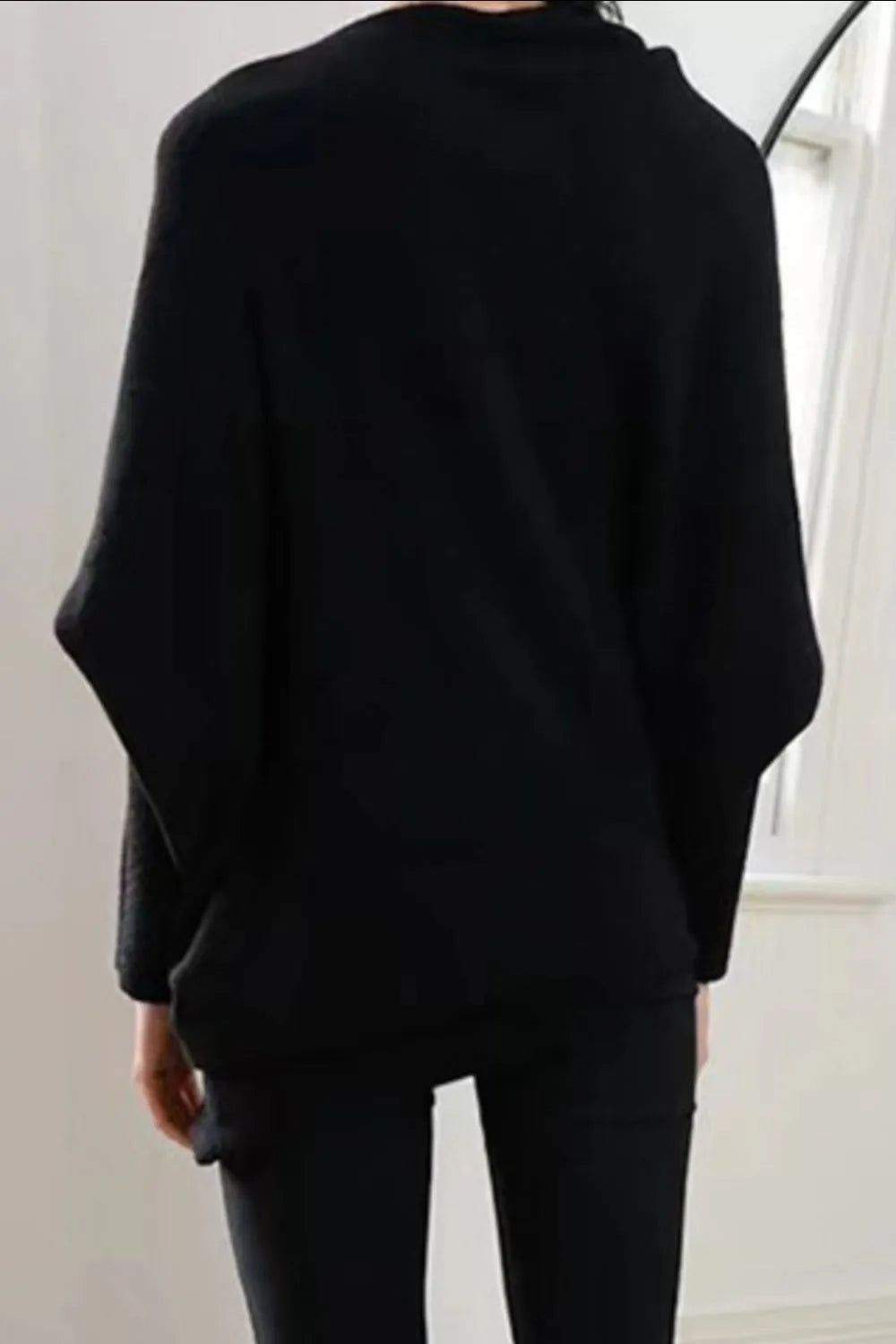 Full Size Boat Neck Batwing Sleeve Knit Top 