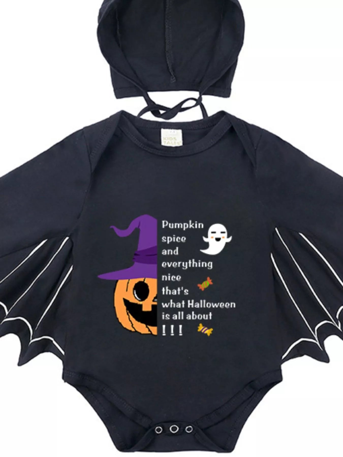 Children's Halloween Bat Bodysuit & Hat Costume Set 