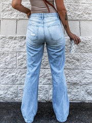 High Waist Distressed Jeans 