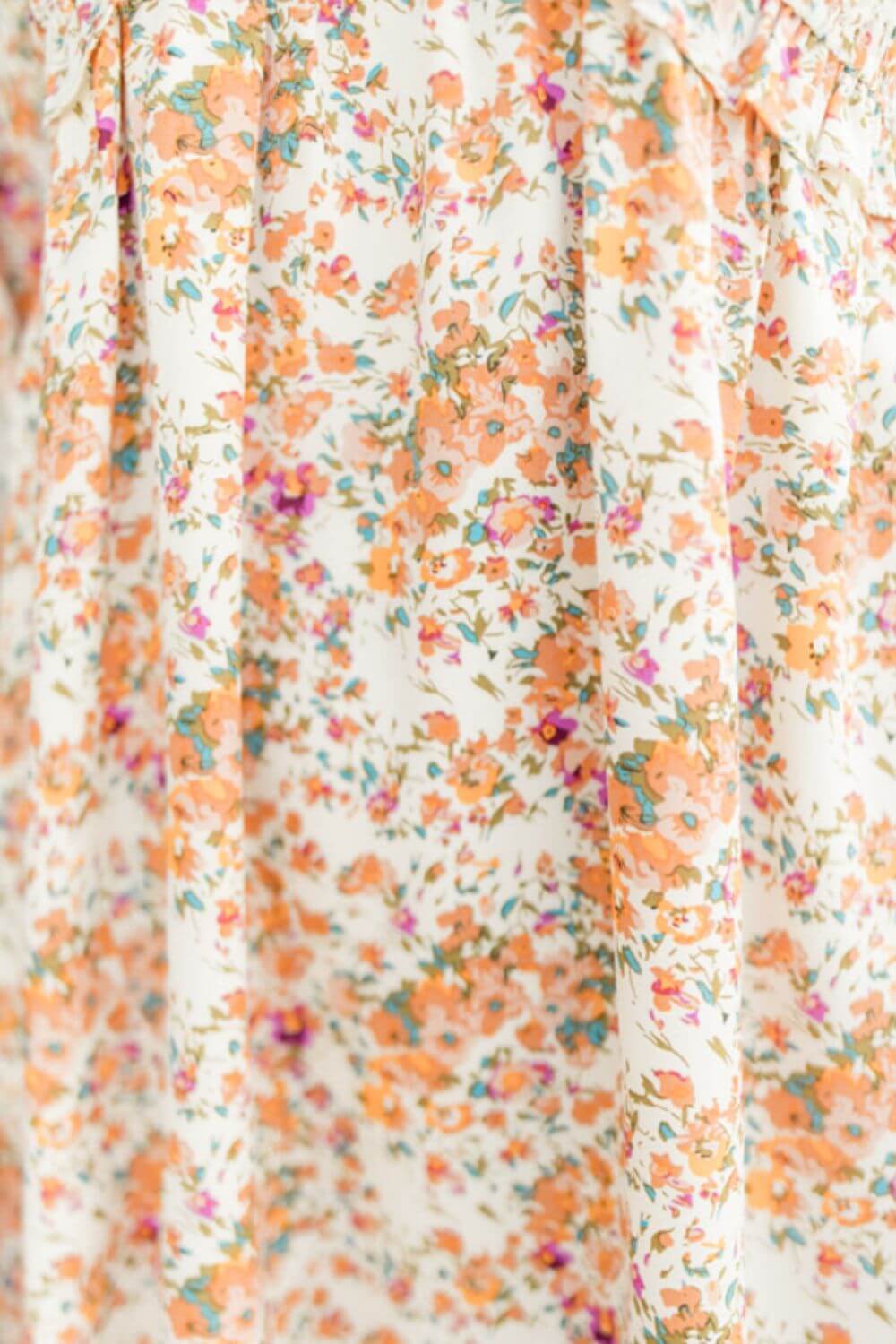 Printed V-Neck Balloon Sleeve Mini Dress Trendsi