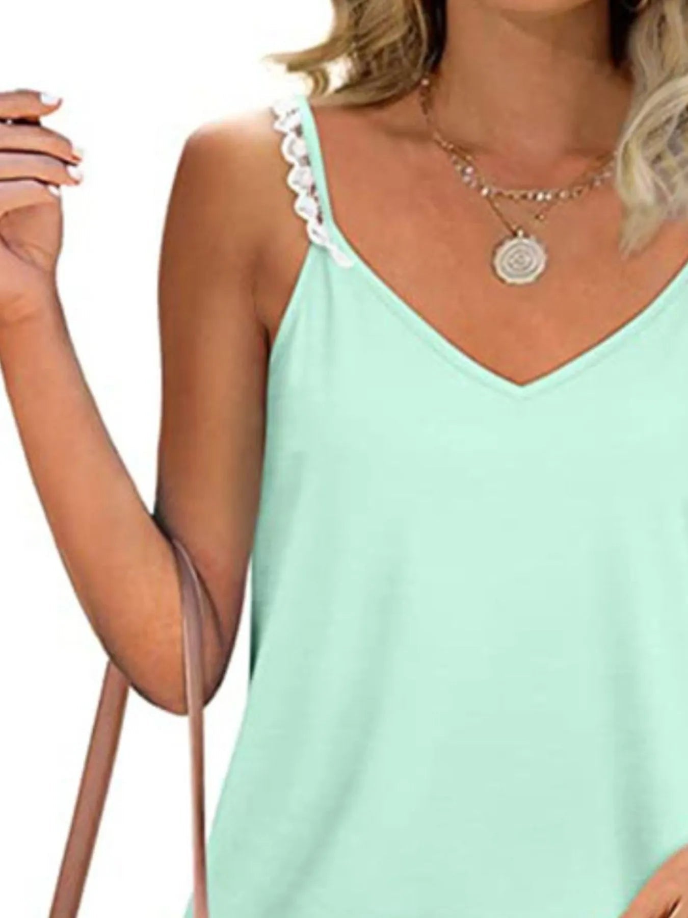 Full Size Lace Detail V-Neck Cami Plus Size 