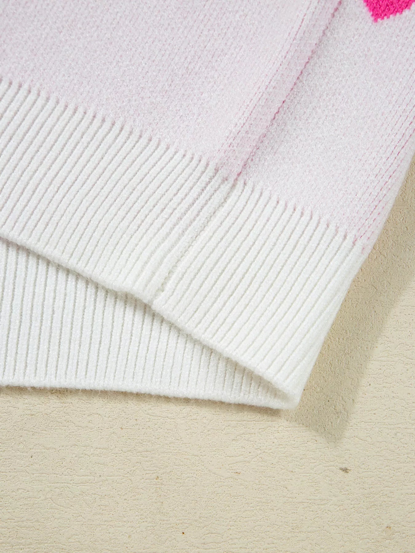 Multicolour Heart Pattern Dropped Shoulder Sweater 