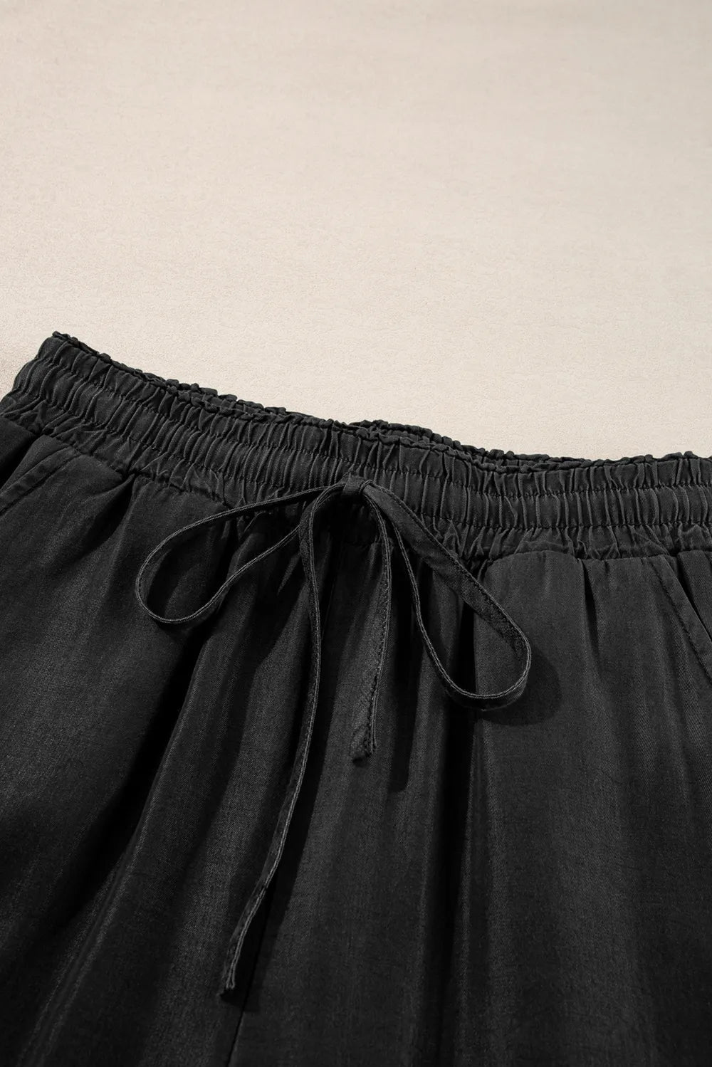 Drawstring Wide Leg Jeans 