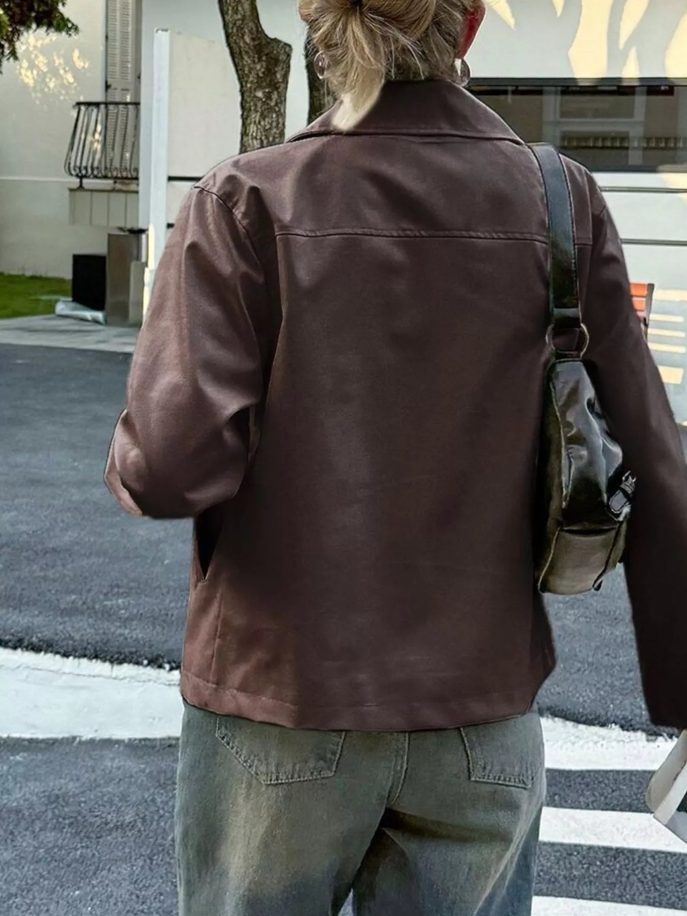 Zip Up Leather Jacket 