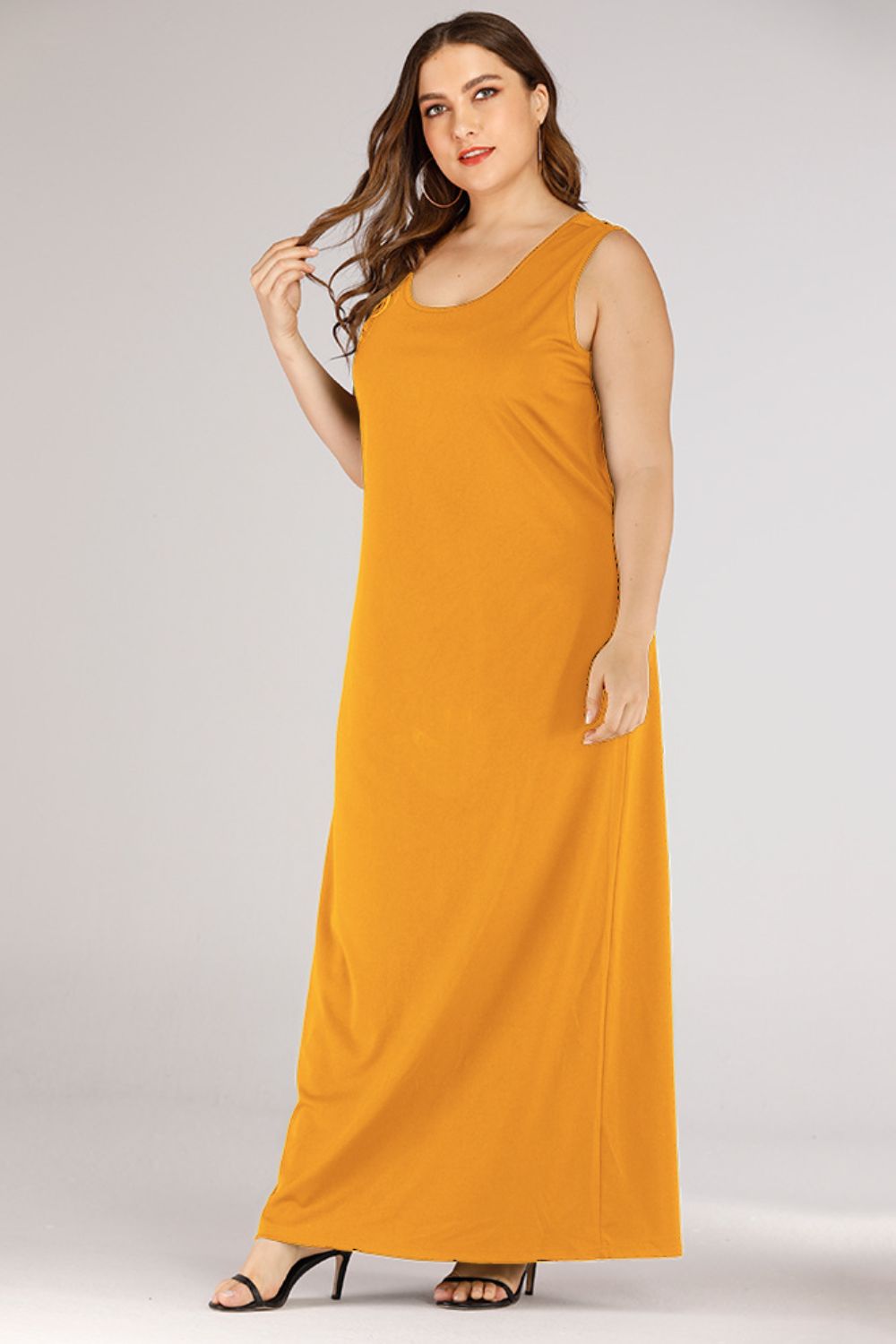 Plus Size Scoop Neck Maxi Tank Dress 