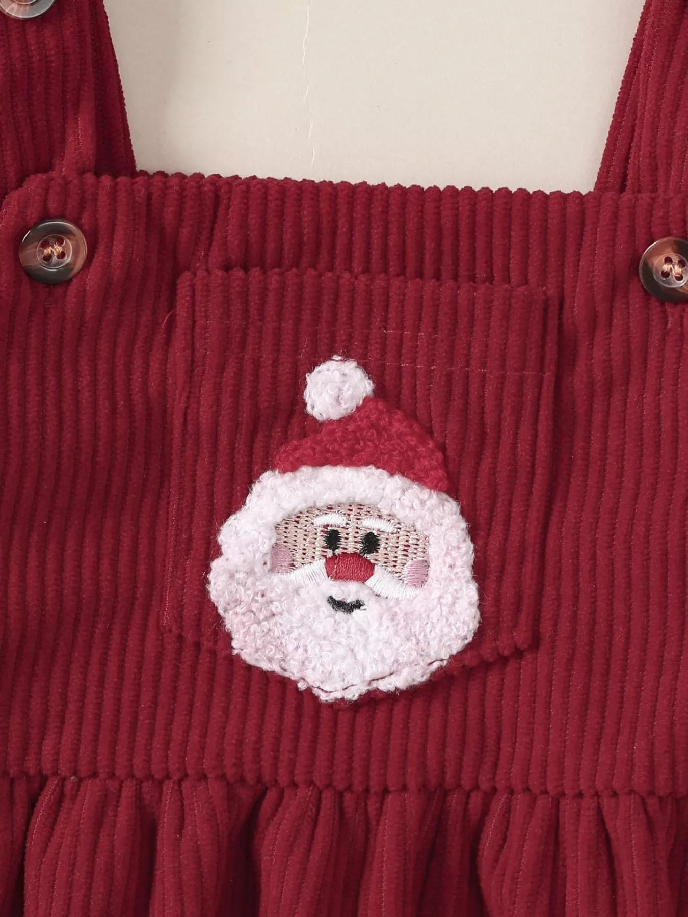 Children's Christmas Bodysuit and Overall Dress Set with Headband 