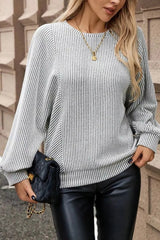 Striped Round Neck Long Sleeve Top 