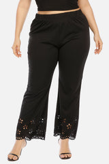 Plus Size Openwork Detail Pants 