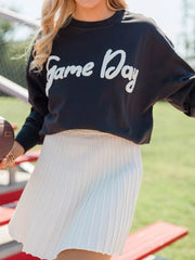 Chenille Game Day Drop Shoulder Sweatshirt 